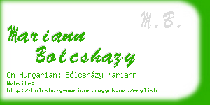 mariann bolcshazy business card
